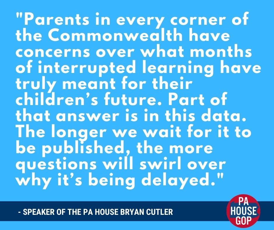 Speaker Calls on PDE to Publish School Assessments Now